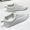 Men's spring white shoes thin soled board shoes lace-up breathable daily work leather shoes loafers sneakers D216