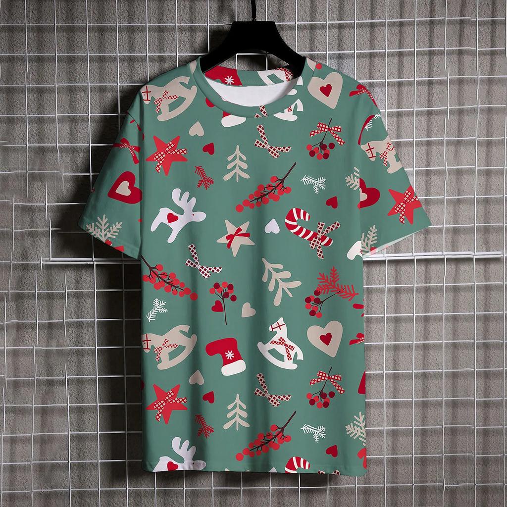 Kids Clothes Cartoon Christmas Santa Claus T Shirt Casual Short Sleeve T Shirts for Boys Girls 2-10y Christmas Gift for Children