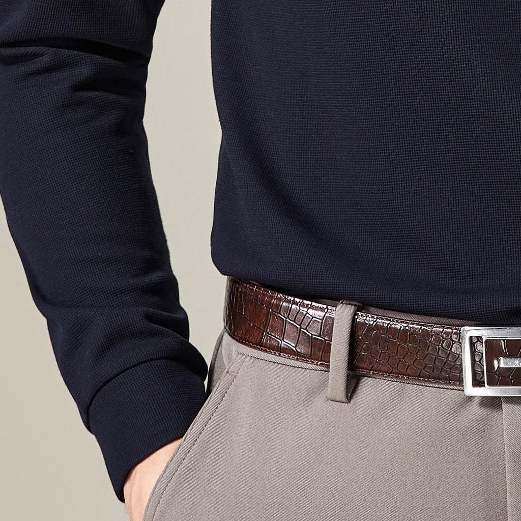 Long Sleeved Polo Shirt with Mulberry Silk, Men's Spring Season Business Casual Breathable Top, Base T-shirt
