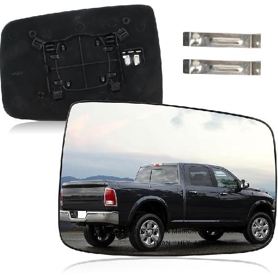 For Dodge Ram 1500/2500 Passenger Side Heated Mirror Glass | 2009-2018 Truck Mirror Replacement | Convex Design + Built-In Heater | Easy Tall