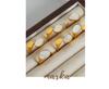 European & American Luxury Titanium Gold-Plated White Mother-of-Pearl Open Ring for Women