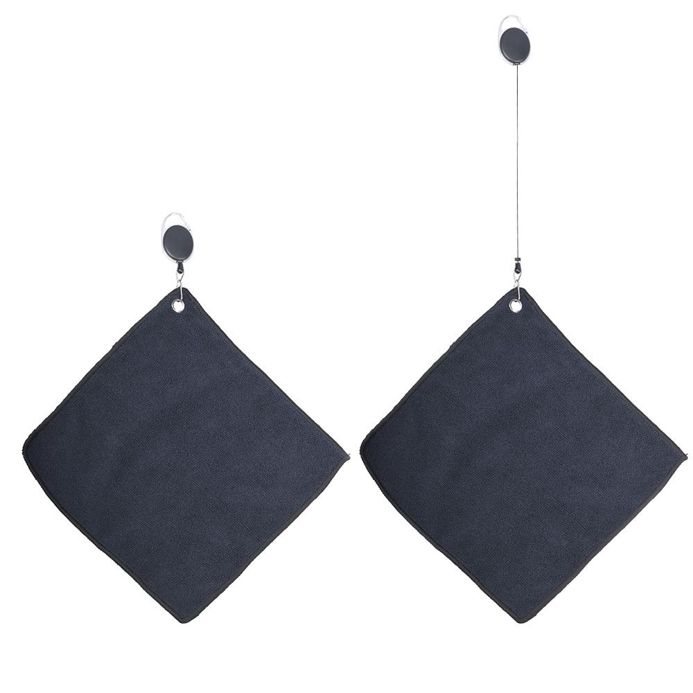 25*25CM Golf Square Towel Easy To Pull Rope Hook Double-Sided Microfiber Golf Brush Easy To Carry Very Suitable For Golfers