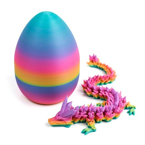 

3D-печатная фигурка в виде яйца дракона с подвижными суставами, модель Loong, игрушка-фиджет, яйцо дракона с шарнирным драконом внутри, украшение для рабочего стола