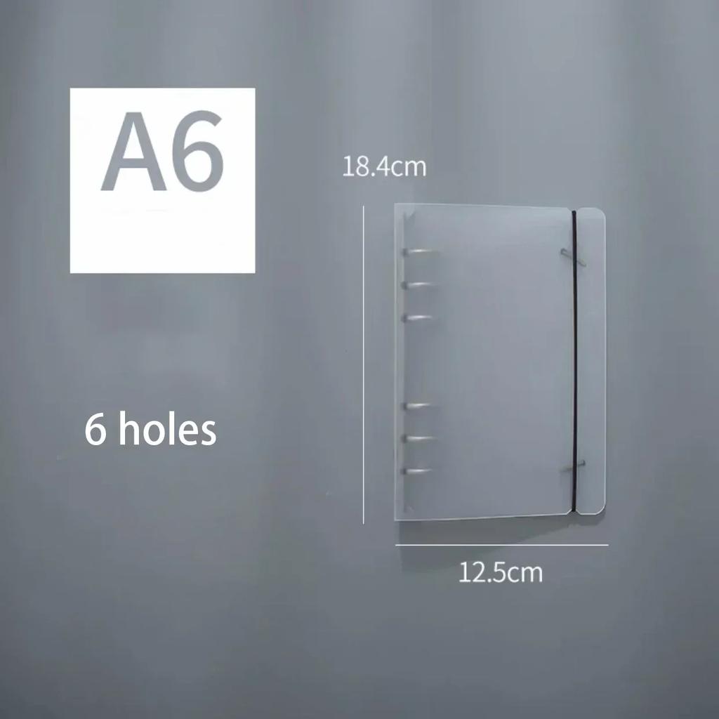 A5/6/7 Transparent Loose Leaf Binder Notebook Cover Zipper Bag Note Book Journal Planner Accessories Stationery Supplies New
