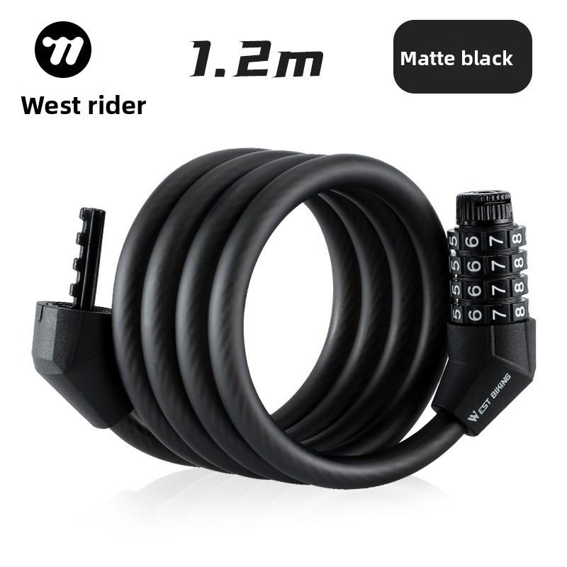 Bicycle padlock, portable cable lock, zinc alloy anti-theft mountain bike padlock, cycling equipment матовый черный