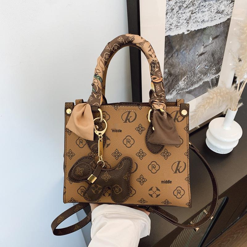 Vintage Print Cross-Border Women's Shoulder Tote - 2025 Niche Design for Middle-Aged Moms