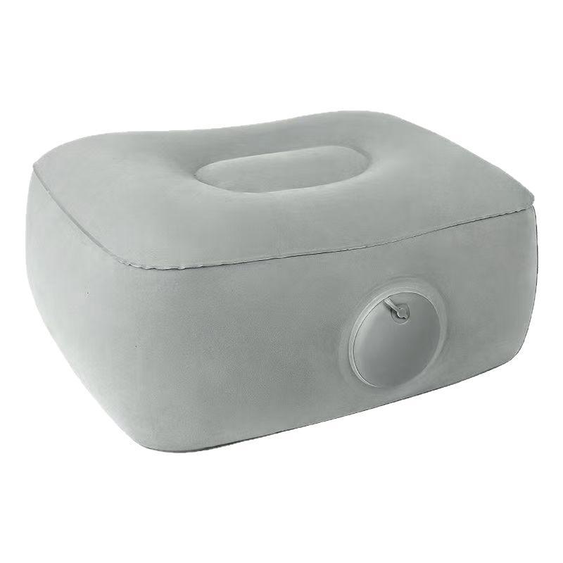 Inflatable Footrest Pillow Skin-friendly Non-slip PVC Cushion for Long Travel Flight Office Home Foot Rest