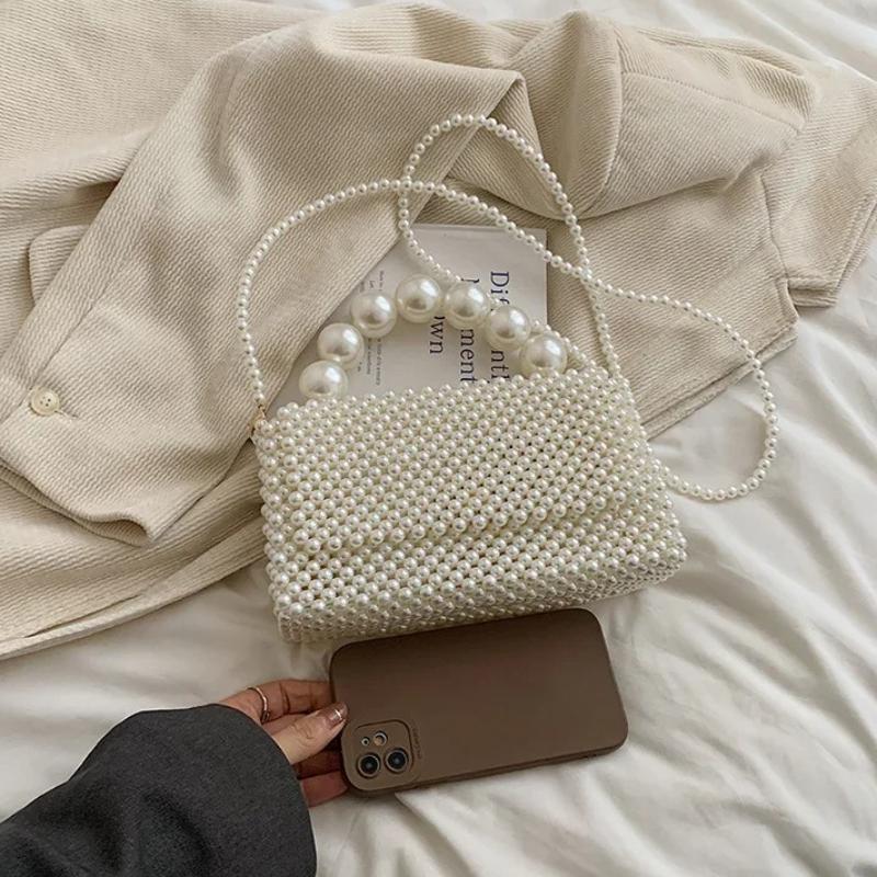 Beaded Chain Shoulder Bag Original Pearl Handbag Fashionable Commuter Versatile Women's Crossbody Bag Bolso De Mujer