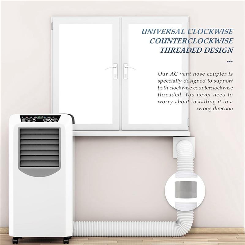 ABGR-Portable Air Conditioner Exhaust Hose Coupler Window Adapter AC Unit Tube Connector Parts & Accessories
