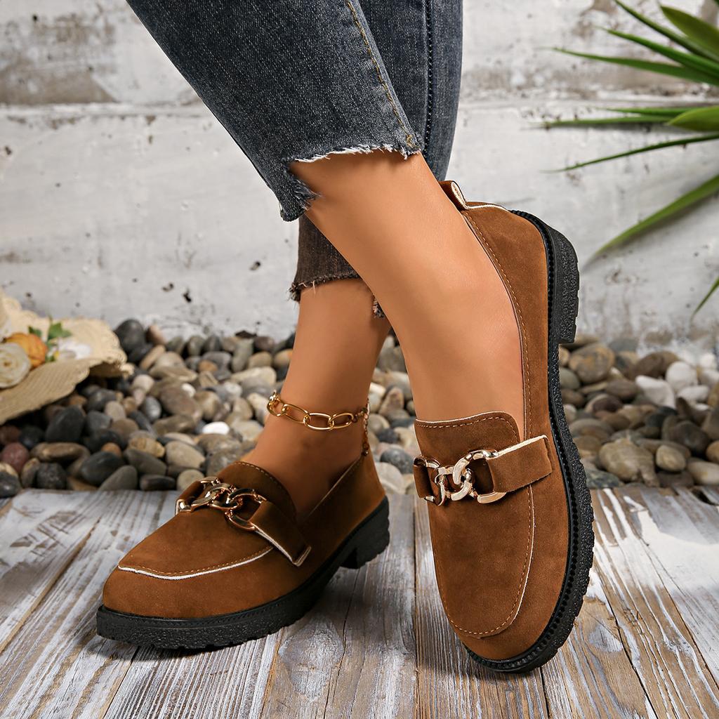 British style 2025 new thick heel round head platform shoes small leather shoes women's single shoes women's shoes foreign trade spring and autumn l