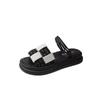 French Beautiful Cool Slippers Women's Summer Wear 2025 New High-end Super Fire Thick-soled Women's Two Wear Roman Sandals