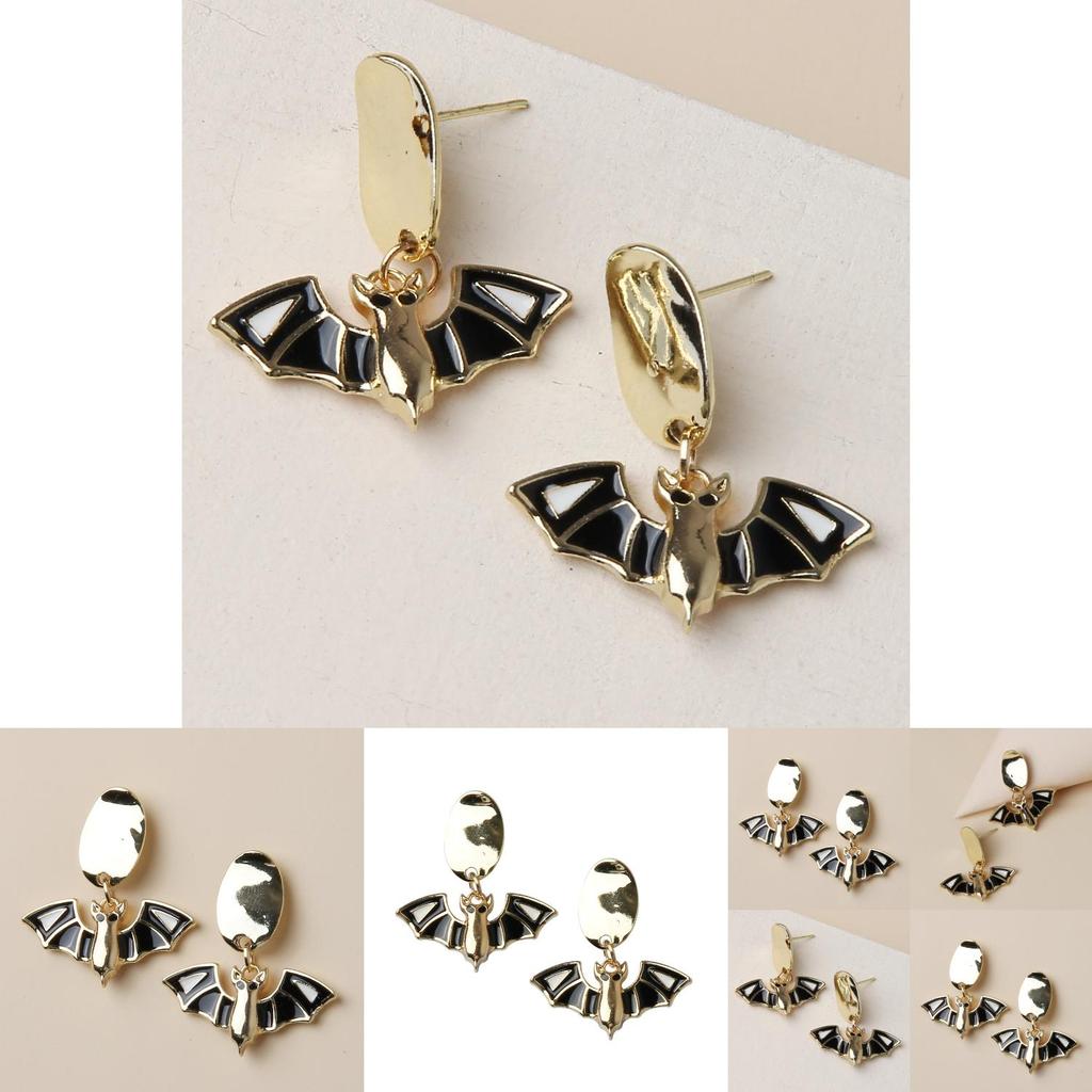 Halloween Bat Earrings With Alloy Material For Women Fashion Jewelry Gift