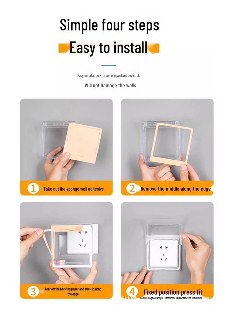 Type 86 Waterproof Bathroom Socket Cover: Child-Proof, Adhesive Shield Box