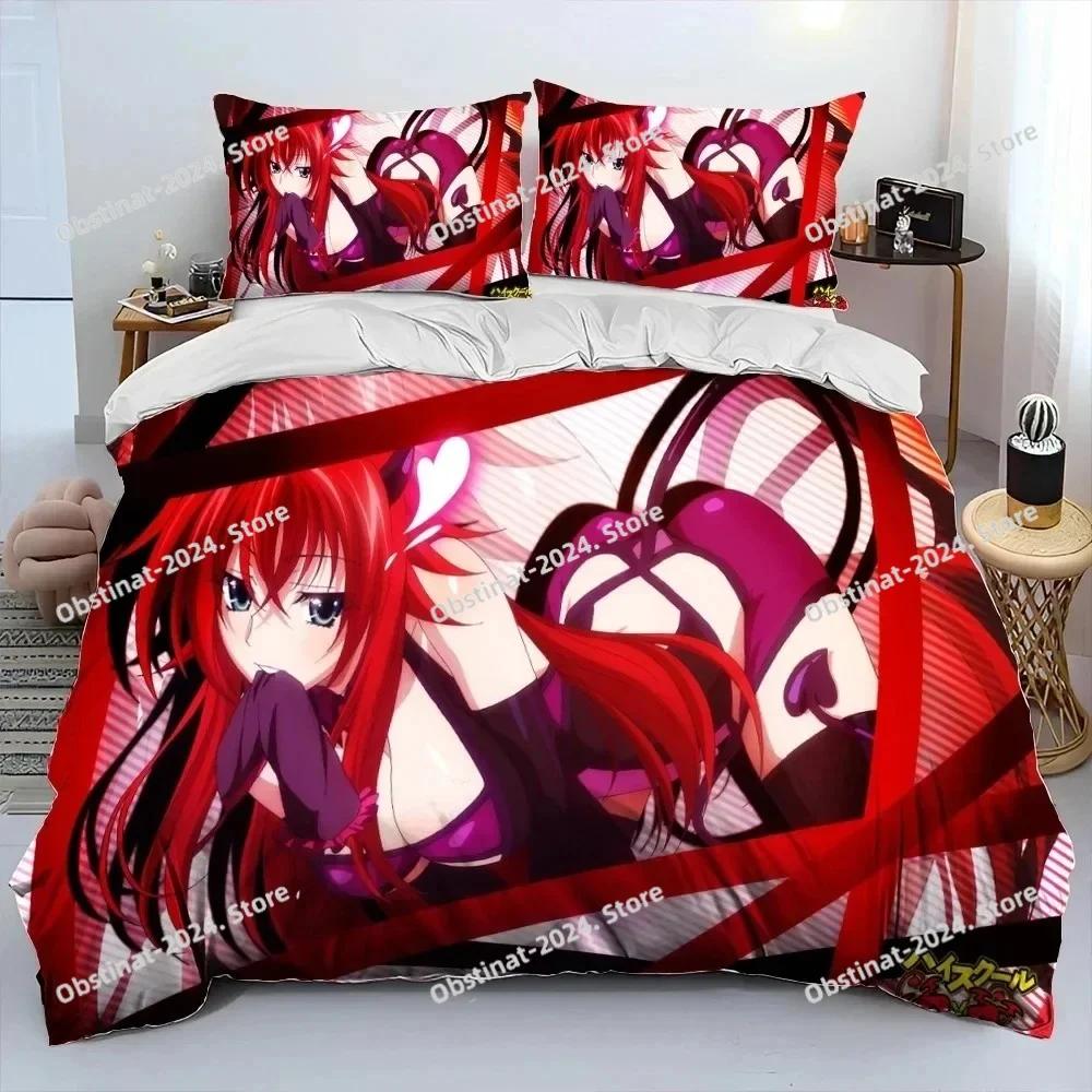 Sexy Girl High School DxD Anime Bedding Set Duvet Cover Full Queen King Size Pillowcase Bed Print Aldult Kid Bedroom Single Twin