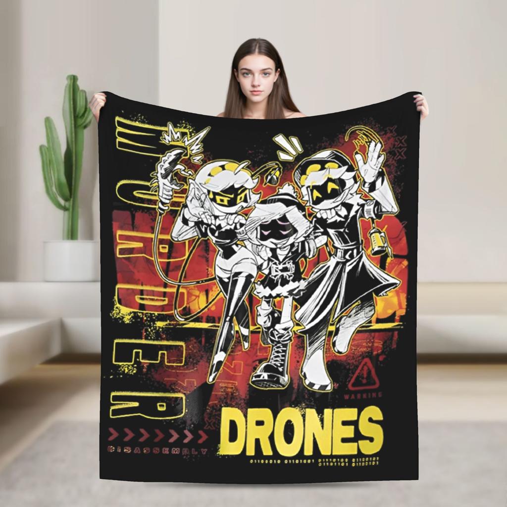Serial Designation N Murder Drones Blanket Coral Fleece Plush Textile Decor Warm Throw Blanket for Sofa Bedroom Bedding Throws