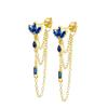 925 Silver Needle Long Chain Stud Earrings For Women Exquisite Zircon Geometric Tassel Pendant Earrings Luxury Jewelry