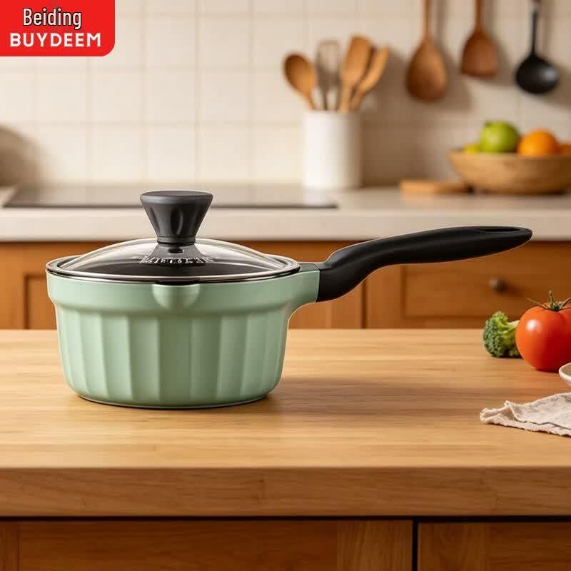 Эмалированная антипригарная кастрюля для молока Buydeem 18 см