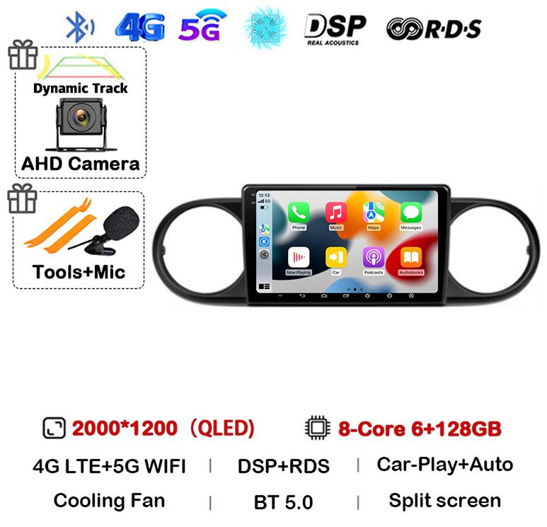 Android 14 Carplay Auto For Toyota Corolla Rumion Tacoma Car Radio Multimedia Navigation GPS BT Video Player Stereo Autoradio 4G