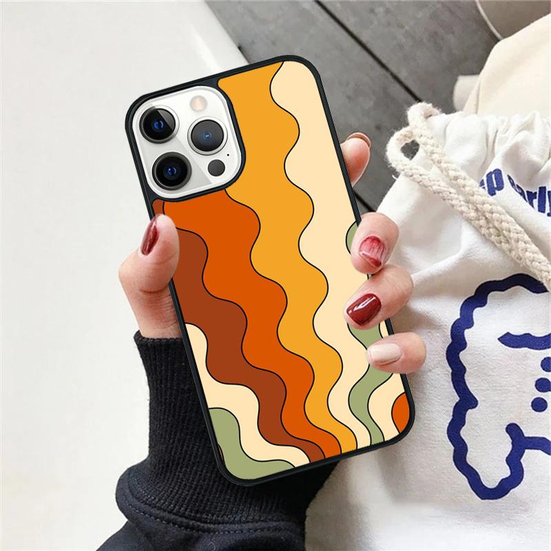 Rainbow 70s Groovy landscape Phone Case For iPhone 17 Air 15 16 Cover 11 13 14 Pro Max 12 Plus Max Fundas