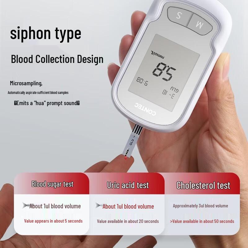 CONTEC 3-in-1 Blood Glucose Uric Acid Cholesterol Meter