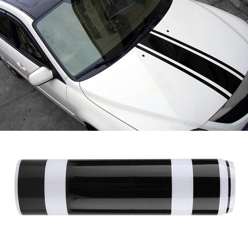 SelF Adhesive Car Body Engine Hood Bonnet Scratch Cover Sticker Decal Tape Decoration(Black)