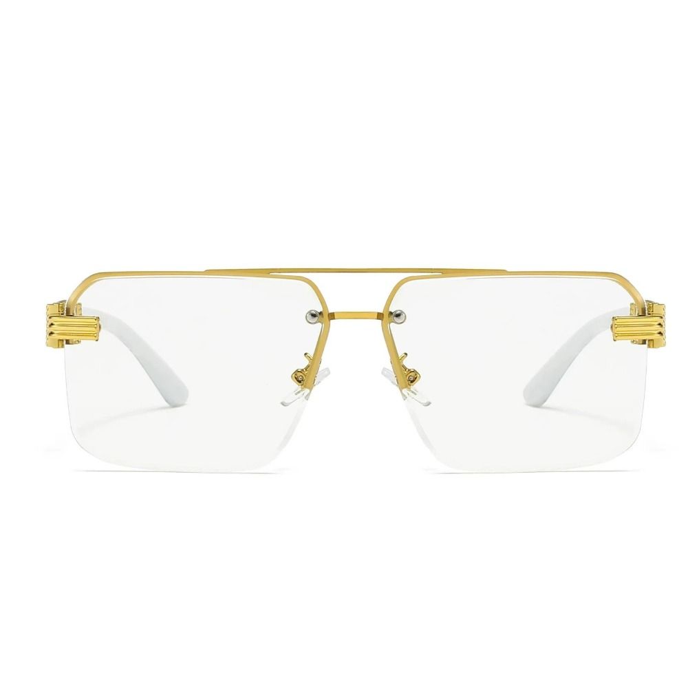 Marble Pattern Rimless Sunglasses UV 400 Driving Eyewear Vintage Men Sunglasses Holiday