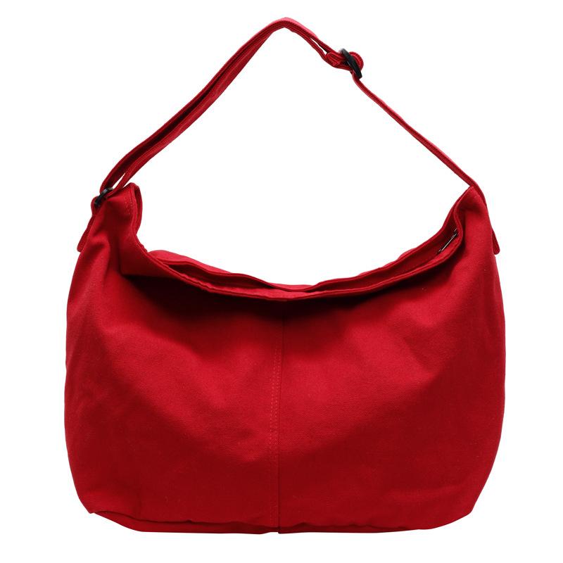 Bag women's new bag high-end canvas dumplings fashionable large-capacity shoulder messenger bag