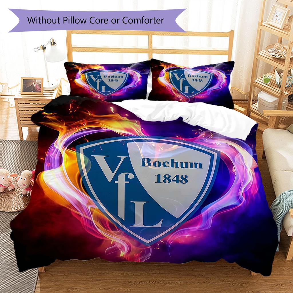 Set Copripiumino e Federe VfL Bochum Decorazione per la Casa Regalo di Compleanno (1 * copripiumino + 2 * federa, senza nucleo)