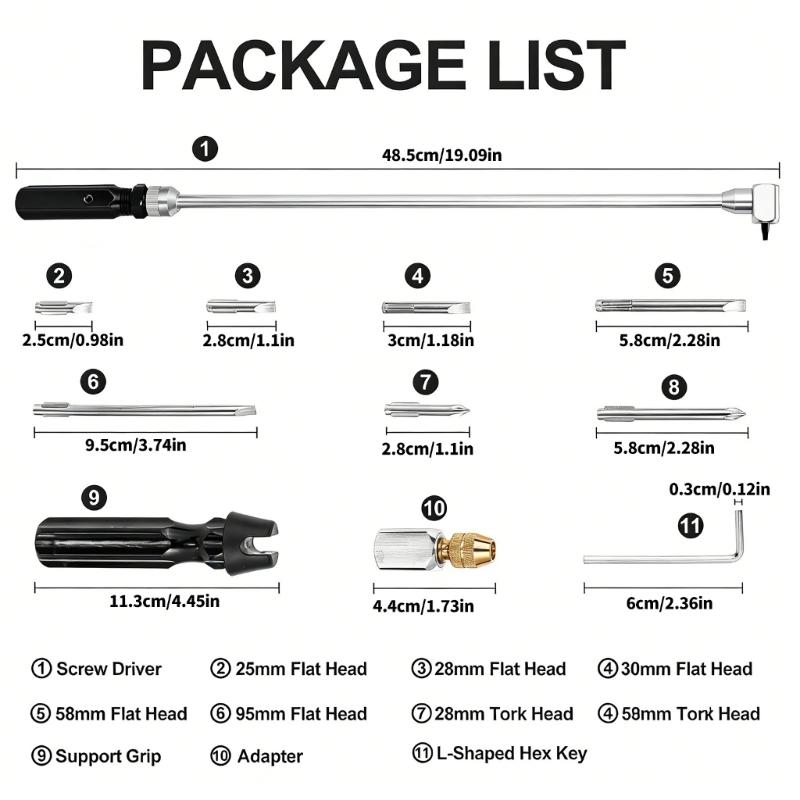 Stainless Steel 90 Degree Screwdriver Tool Pilot Screws Adjustment Tool Motorcycle Maintenance Areas