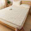 1pc Thicken Quilted Fitted Sheet For Double Bed Solid Color Cotton Anti-mite Bed Cover Fundas De Colchón King Mattress Cover180