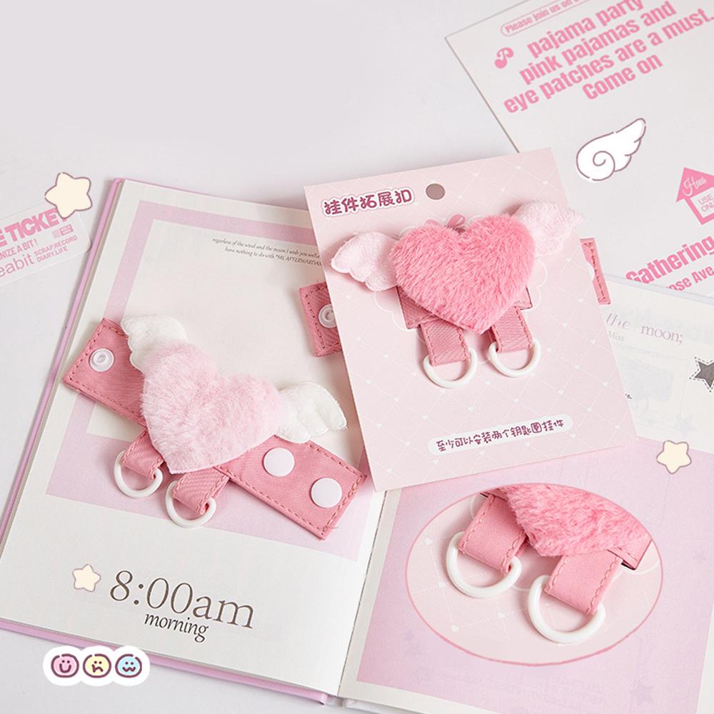 Süßer Cartoon-Puppen-Schlüsselanhänger Kreativer Engelsflügel Taschenanhänger Display-Schnalle DIY-Schlüsselring Schmuckzubehör Mädchen Handgemachte Geschenke