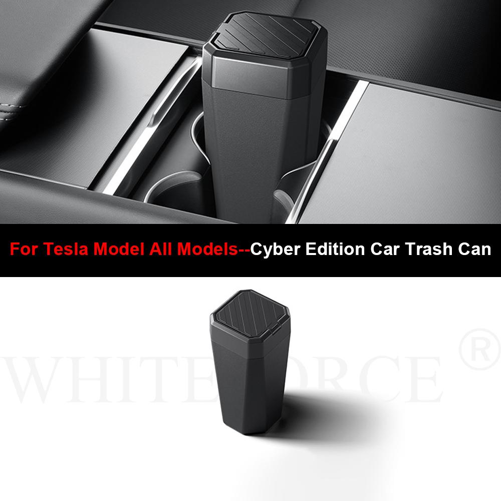 For Tesla Model 3/Y/X/S Side Door Trash Can Garbage Can Trash Bin with Cover Model Y Juniper Center Storage Box Organizer Case