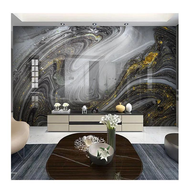 

Mural Modern Black Abstract Marble Wall Paper Living Room Tv Sofa Background Wall Decor 3d Wallpaper 200 cm(W) x 140 cm(H)