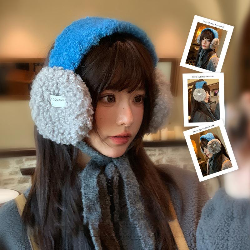 Fashion Cute Rolled Plush Earmuffs For Women New Winter Style For Outdoor Cold Protection Thickened Warm Earmuffs With Straps