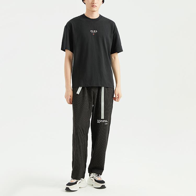 Li-Ning X Disney Co-Branded Sports Fashion Series Loose Round Neck Short Sleeve T-Shirt Men Tops Black AHSR039-2