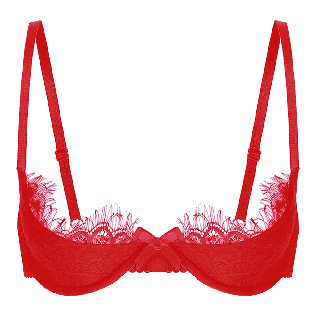 Sutiã push up sexy feminino com armação, sutiã acolchoado com acabamento em renda balconette bralett