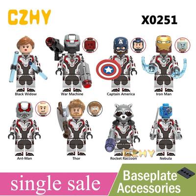 Juguetes de los Vengadores: Endgame, Lego, bloques de construcción, superhéroes, traje cuántico, minifiguras, juegos de ladrillos, X0251