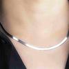 Silver Necklace Flat Snake Bone Clavicle Chain Women Fashion Jewelry Simple Personality Couple Chain