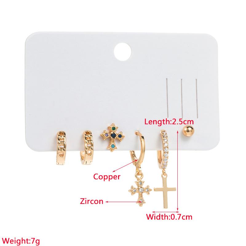 Σκουλαρίκια Γυναικεία επιχάλκινα γνήσια ένθετα επίχρυσα κοστούμια ζιρκονίου σταυρωτά ιδιοσυγκρασία ελαφριά σκουλαρίκια σταγόνας