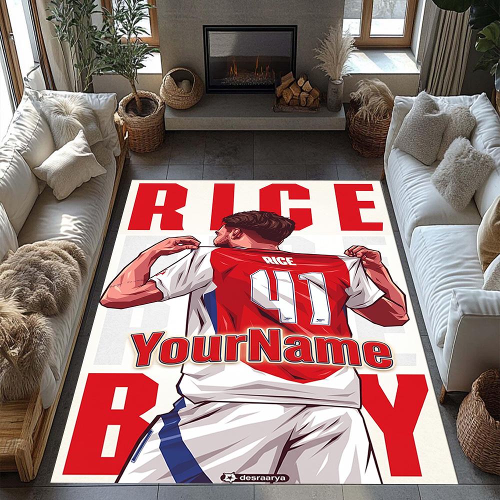 Arsenal Customizable Name Floor Rug Office Rug Suitable for Dining Room Entryway Game Room Playrooms Antislip Carpet Decorate Offices