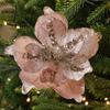 Christmas Tree Decoration Poinsettia Glitter Flower Delightful Baubles