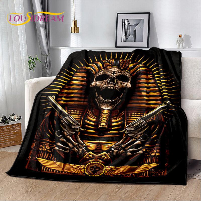 3D Egyptian Mythology Pharaoh Hieroglyphics Soft Plush Blanket,Flannel Blanket Throw Blanket for Living Room Bedroom Sofa Picnic