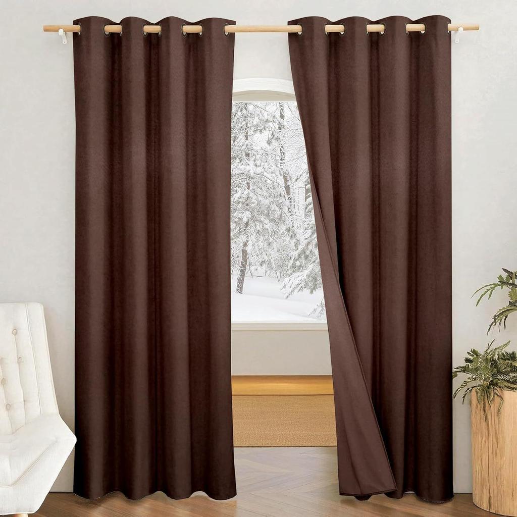 Polyester 100% Blackout Plain Window Curtains|100% Room Darkening| Blackout Window Curtains| 5 Feet |Set of 2| Plain Design |