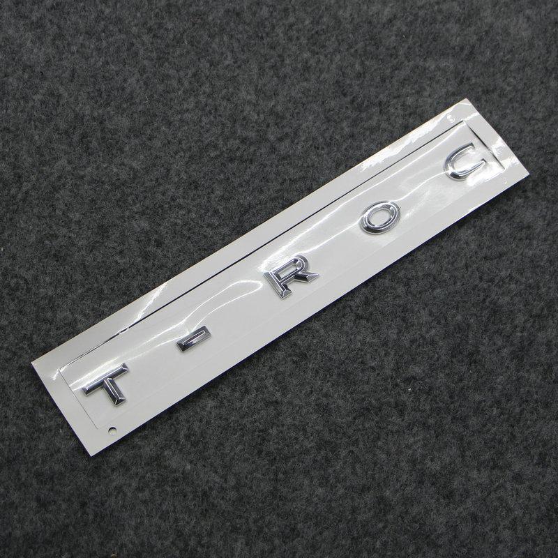 Appily per T-ROC TROC Etichetta per bagaglio Marchio posteriore T-roc logo Plastica ABS Argento