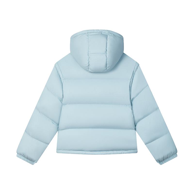 Fila Warm And Comfortable Casual Hooded Puffer Jacket Women Outerwear Autumn-Water-Blue F11W445901FBU