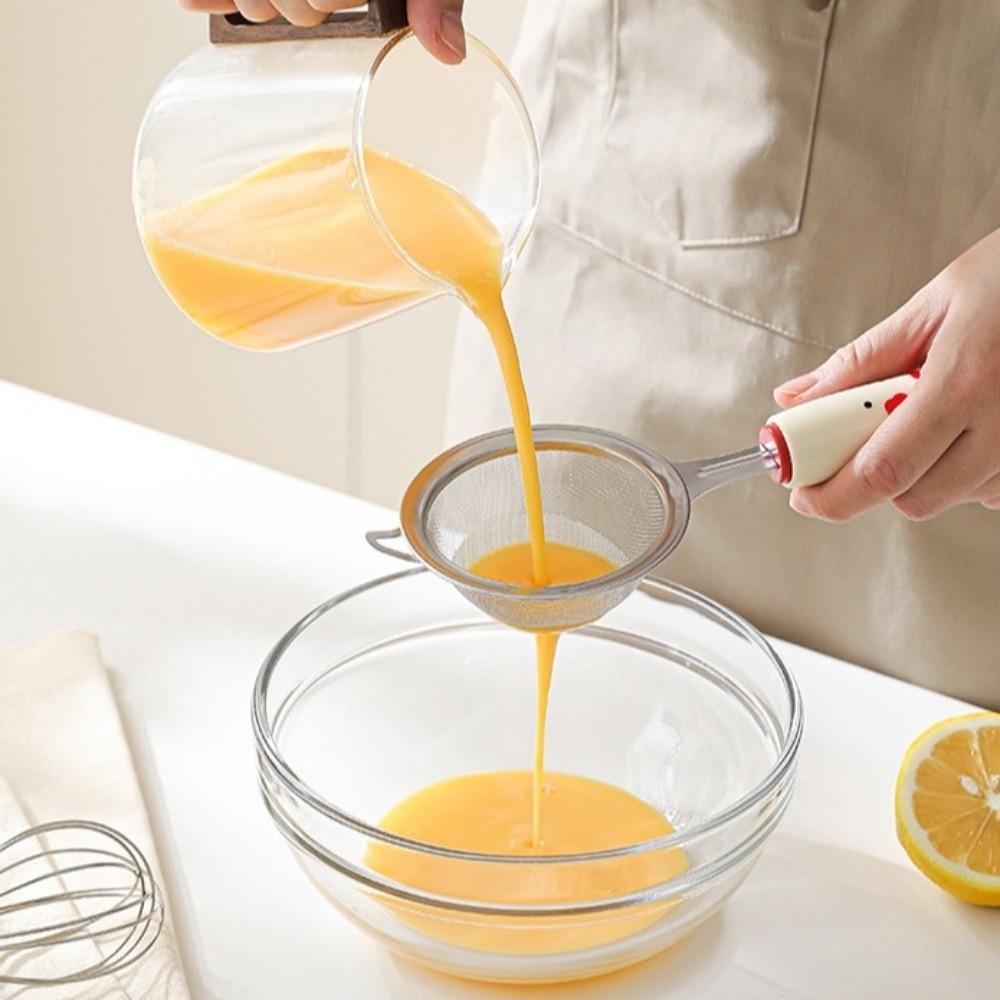 Dopamine Mesh Sieve Filter Spoon Stainless Steel Kitchen Gadget Utensil Egg Yolk Separator  Cooking