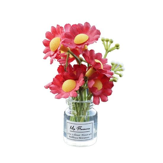 Mini Flower Vase Car Dashboard Decor Cute Center Console Accessory with Adhesive Realistic Micro-Landscape for Home Office Desk