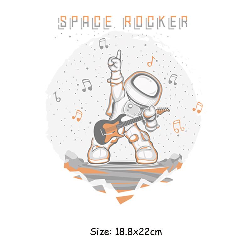 

Утюг на заплатках с космическим рокерским узором, термопресс, моющиеся толстовки уровня А, топы, виниловые нашивки «сделай сам» для одежды