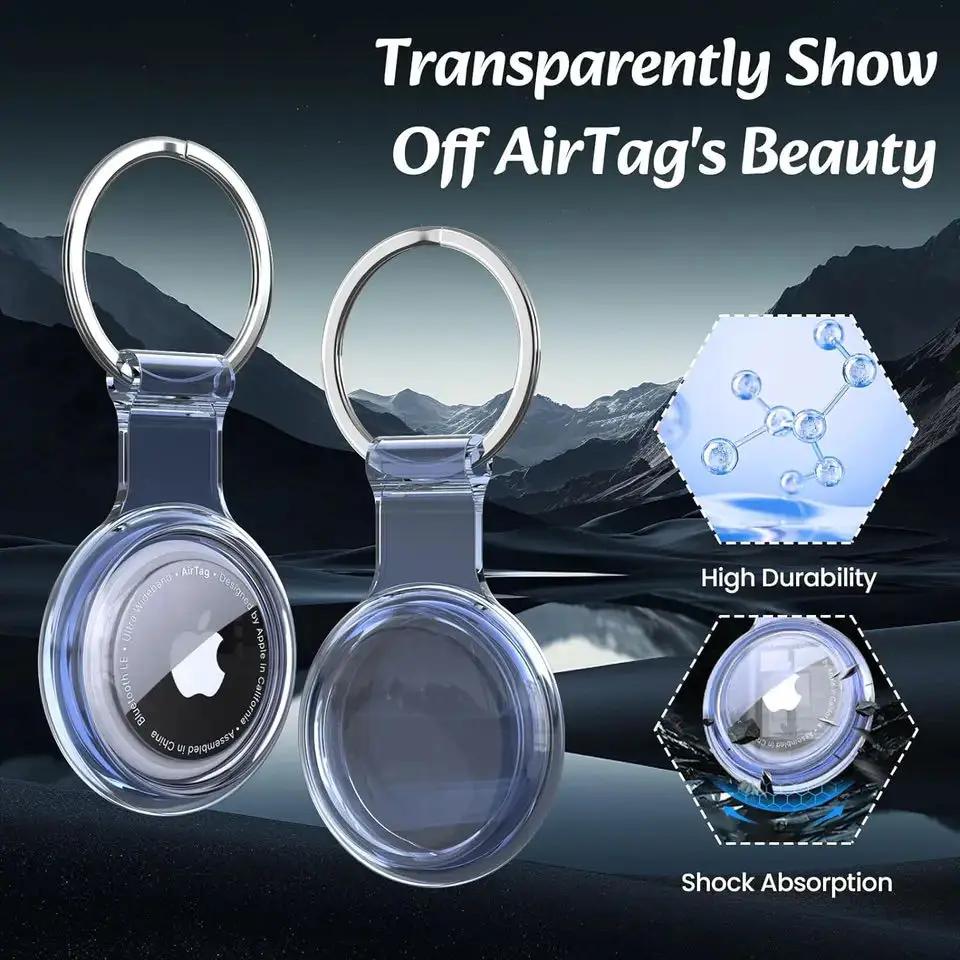 Keychain For Apple AirTag Silicone Protective Case Cover Key Chain Anti-Loss Ring AirTags Accessories for AirTag Pendant