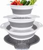 Faltbares Siebset mit Abtropfschale Lebensmittelqualität Silikon Küchensieb Platzsparend D-Griff Korb für Pasta Obst Gemüse Wohnmobil Set